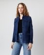 Eve Safari Jacket in Bright Navy Lamb Suede For Discount