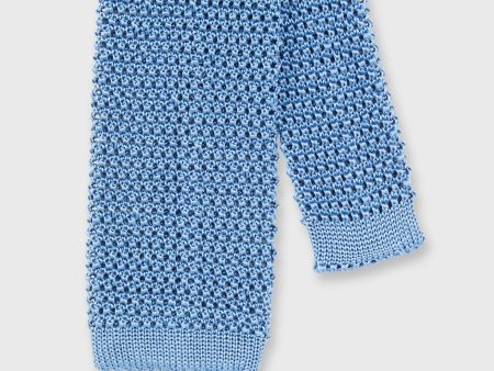 Silk Knit Tie in Light Blue For Cheap