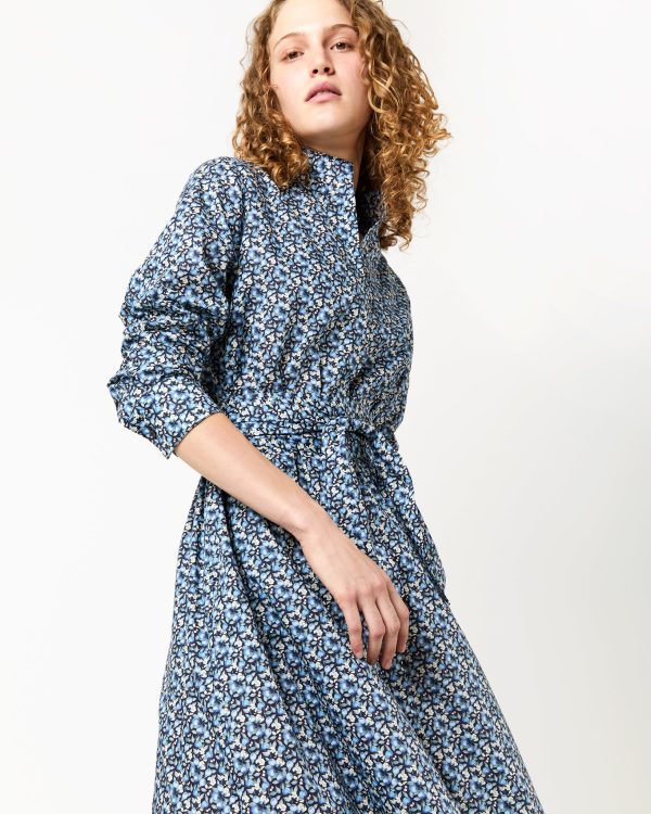 Annette Dress in Blue Elvington Orchard Liberty Fabric For Cheap