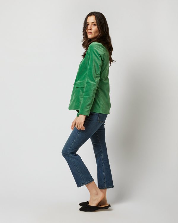 Sarah Jacket in Apple Stretch Velveteen Hot on Sale