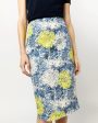 Aurora Skirt in Natural Blue Lemon Floral Stretch Denim For Cheap