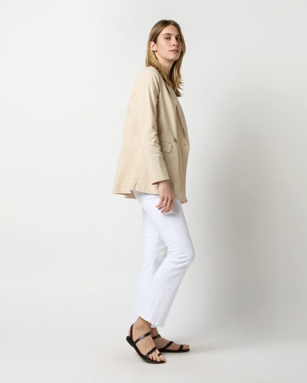 Constance Jacket in Sand Stretch Cotolino Online