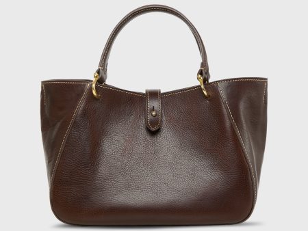 Annalisa Satchel Bag in Dark Brown Leather Cheap