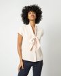 Atelier Tie-Neck Blouse in Pale Pink Silk Crepe de Chine Fashion