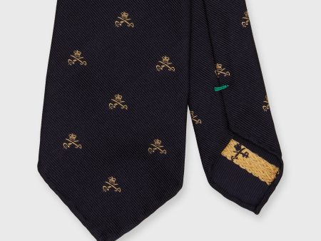 Silk Club Tie in Midnight Maize Crown and Swords Online Sale