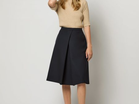 Preston Skirt in Ink Tropical Wool For Cheap