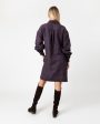 Anaya Popover Dress in Brown Navy Gingham Flannel Online Sale