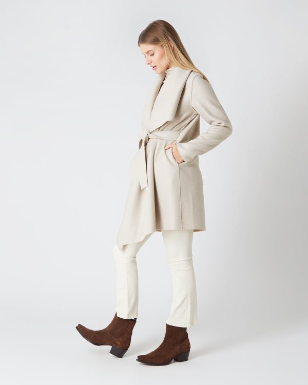 Short Blanket Coat in Almond For Cheap