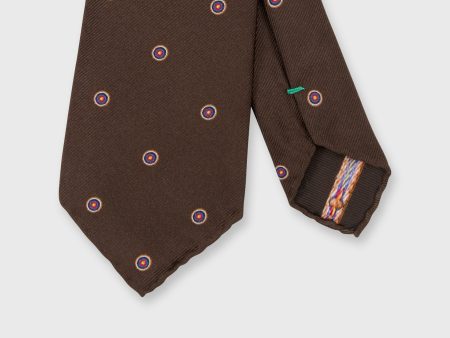 Silk Club Tie in Brown Bullseye Sale