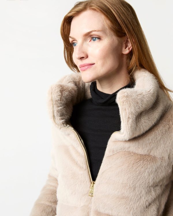 Faux Fur Teddy Jacket in Chantilly Discount