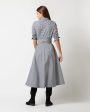 Avery Shirtwaist Dress in Ink Bone Check Stretch Cotton Cheap