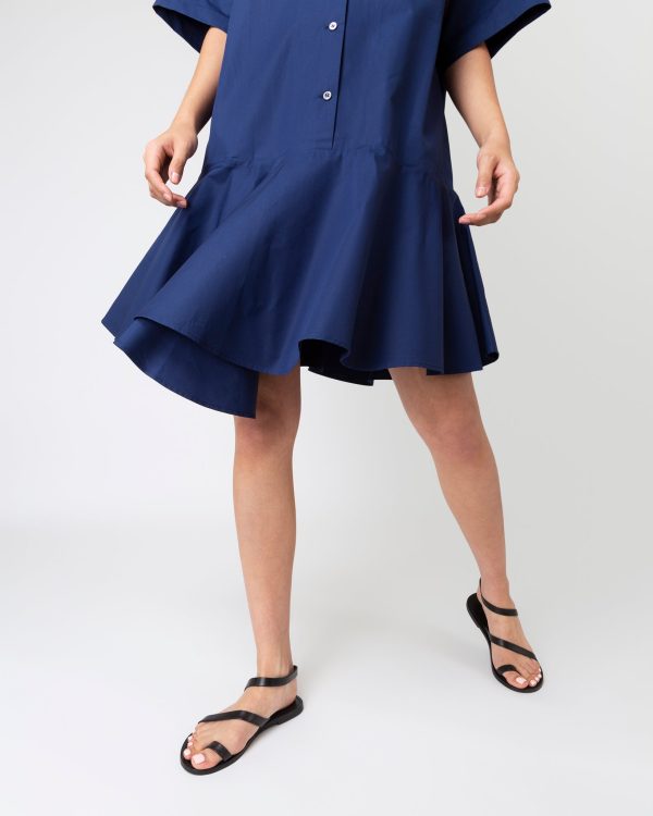 Abito Mod Short Ruffle Dress in Navy Sale