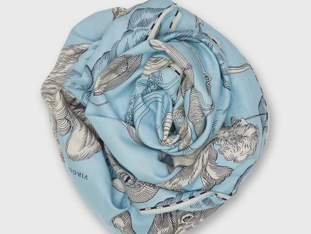 Astrologie Scarf in Light Blue Online Sale