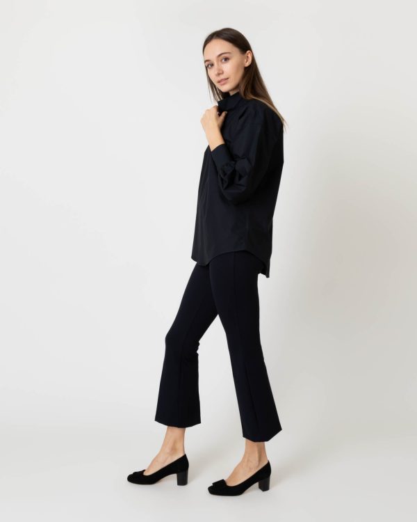 Anaya Popover Shirt in Black Poplin Sale