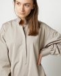 Anaya Popover Dress in Taupe Poplin Supply