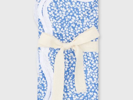 Scallop Edge Napkins (Set of 4) in Blue White Glenjade Liberty Fabric Online now