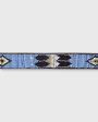 1.25  African Beaded Belt in Sky Dark Brown White Feather For Cheap