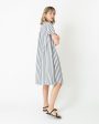 Atelier Volume Kami Dress in Olive Natural Bold Stripe Chambray Sale