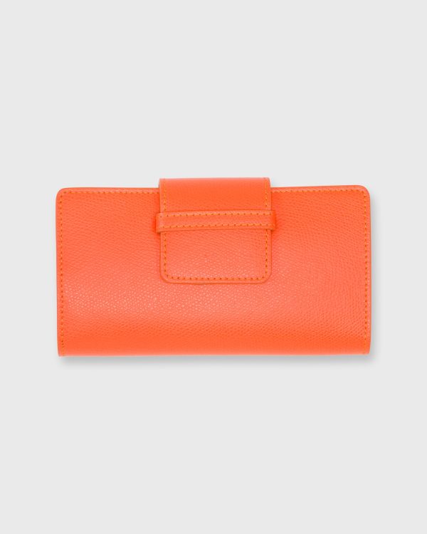 Small Phone Wallet Clutch in Orange Leather Discount