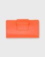 Small Phone Wallet Clutch in Orange Leather Discount