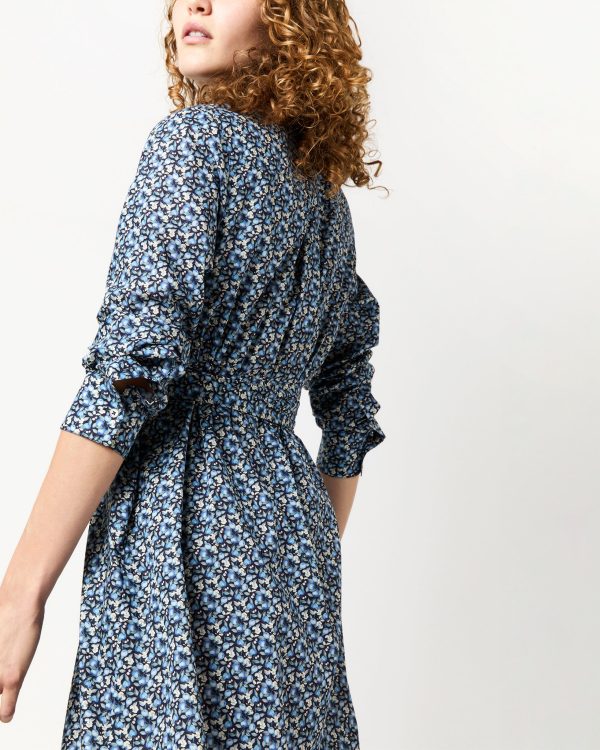 Annette Dress in Blue Elvington Orchard Liberty Fabric For Cheap