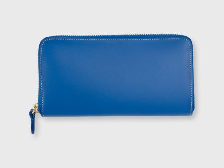 Zip Wallet in Cobalt Leather Online Sale