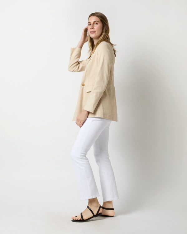 Constance Jacket in Sand Stretch Cotolino Online