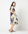 Atelier Kami Volume Dress in Blue Multi Abstract Floral Sateen Discount