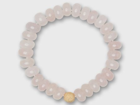 Semi Precious Beaded Bracelet in Pink Quartz Monochrome Online now