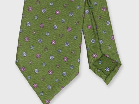 Silk Print Tie in Reversed Olive Multi Flower Online