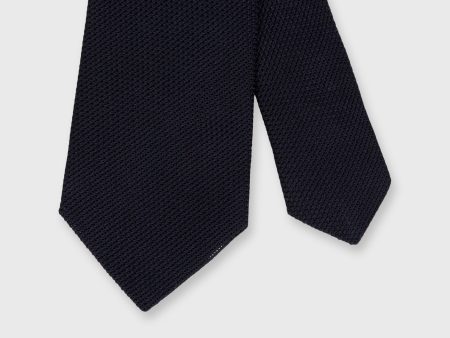 Silk Fino Grenadine Tie in Dark Navy Hot on Sale