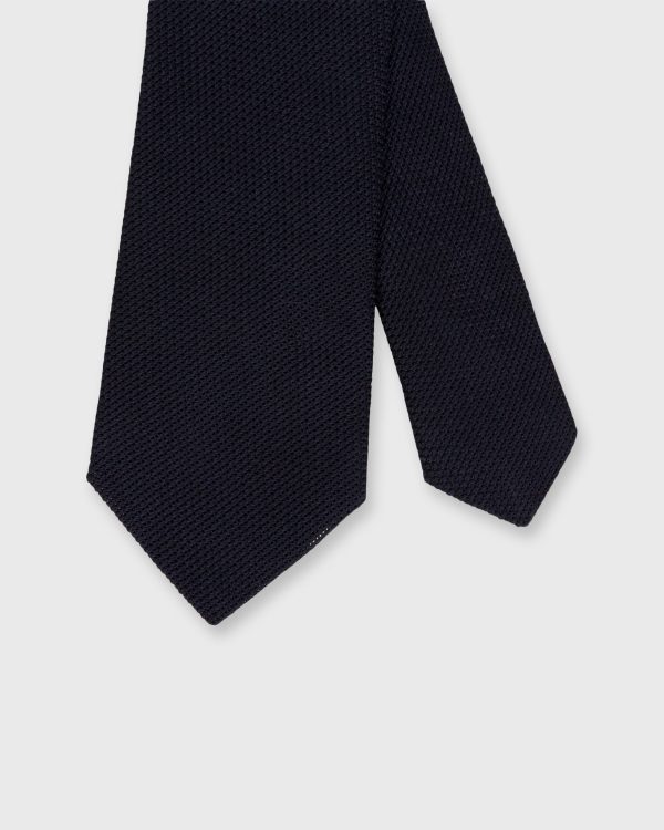 Silk Fino Grenadine Tie in Dark Navy Hot on Sale