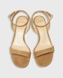 Ankle-Wrap Kitten Heel in Caramel Suede Sale