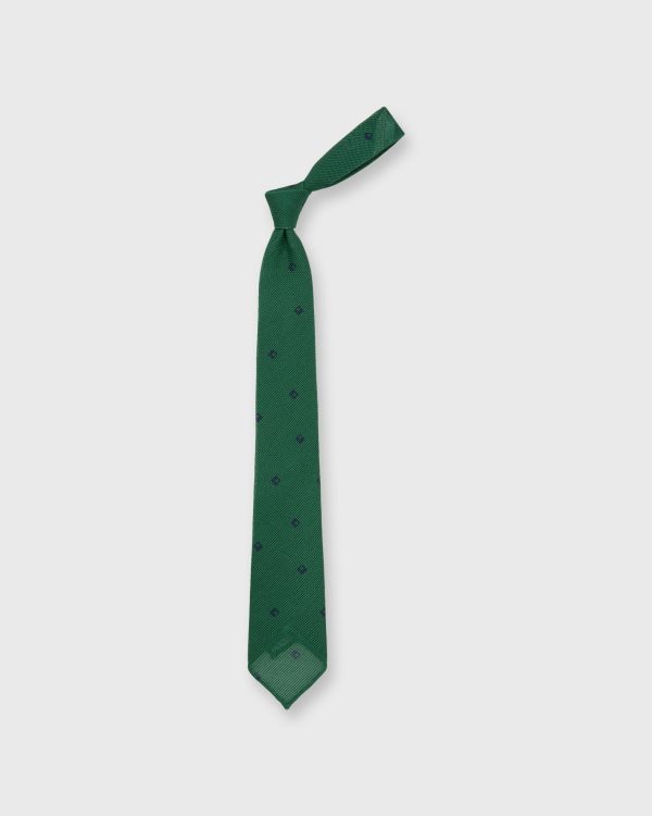 Cotton Woven Tie in Pine Navy Diamonds Hot on Sale