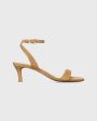 Ankle-Wrap Kitten Heel in Caramel Suede Sale