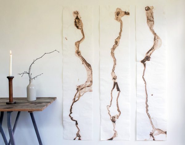 Golden silt | Three mud spill paintings Online now