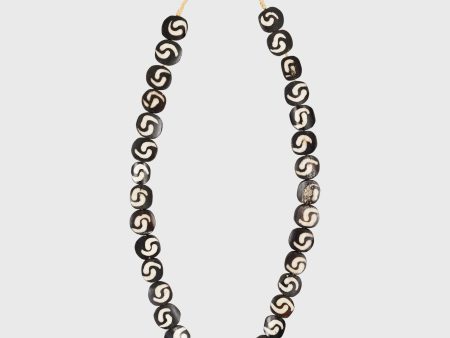 Flat Disk Cowbone Beads in Brown White For Discount