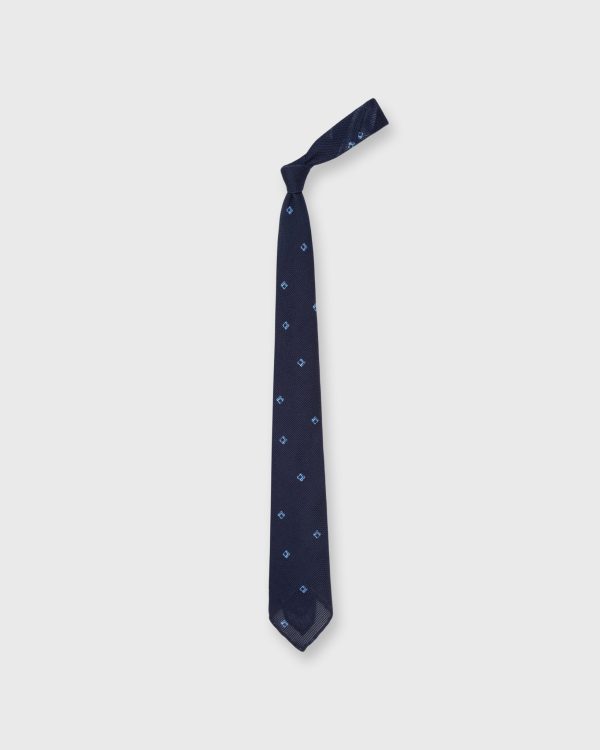 Cotton Woven Tie in Navy Sky Diamond Fashion