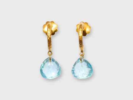 Ava Hoop Earrings in Milky Aquamarine Online Hot Sale