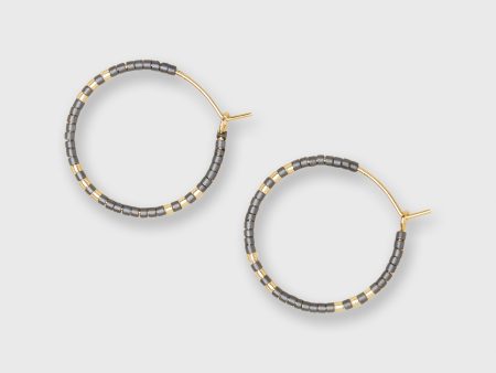 Zoe Hoop Earrings in Gunmetal For Discount