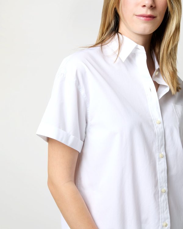 Agnes Shirt in White Poplin Cheap