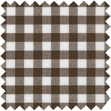 Made-to-Measure Shirt in Brown Medium Gingham Poplin Sale