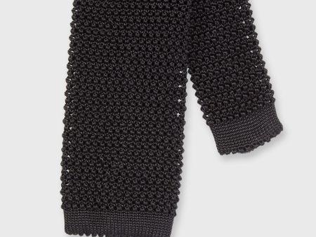 Silk Knit Tie in Black Online