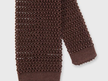 Silk Knit Tie in Chocolate Supply