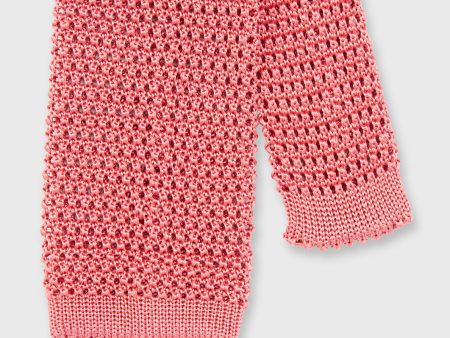 Silk Knit Tie in Coral Online Hot Sale