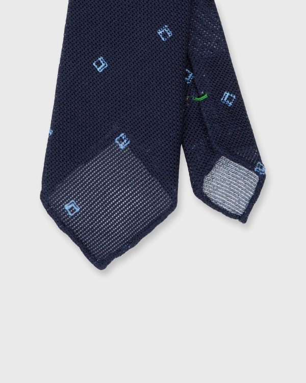 Cotton Woven Tie in Navy Sky Diamond Fashion