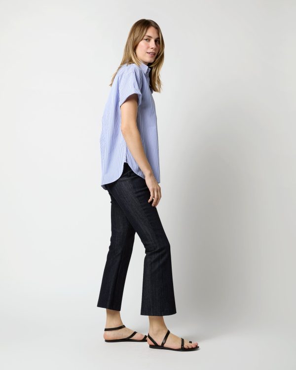 Agnes Shirt in Blue Bengal Stripe Poplin Online