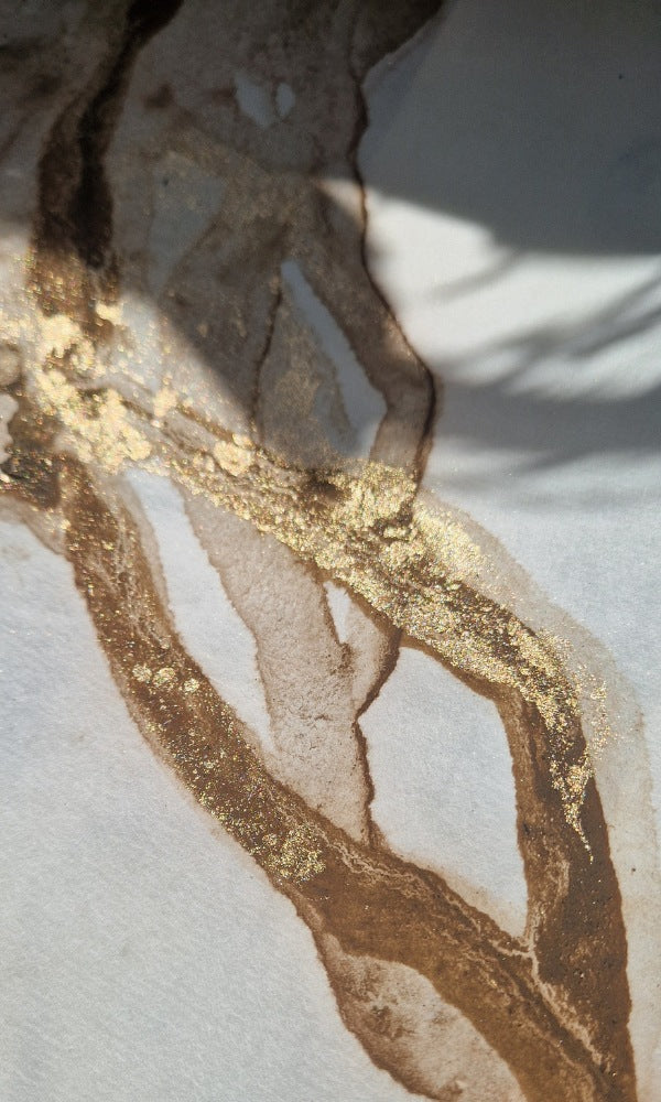 Golden silt | Three mud spill paintings Online now